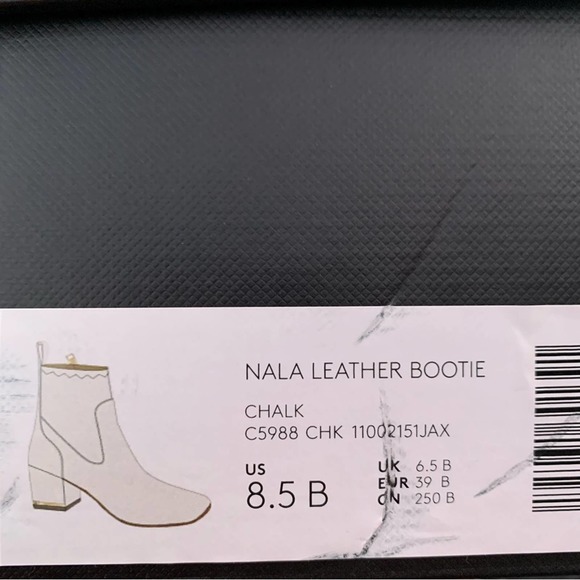 Coach Nala Chalk White Leather Booties Size 8.5 Signature Gold - Picture 13 of 14